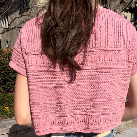 cropped pink cardigan - Picture 2 of 2